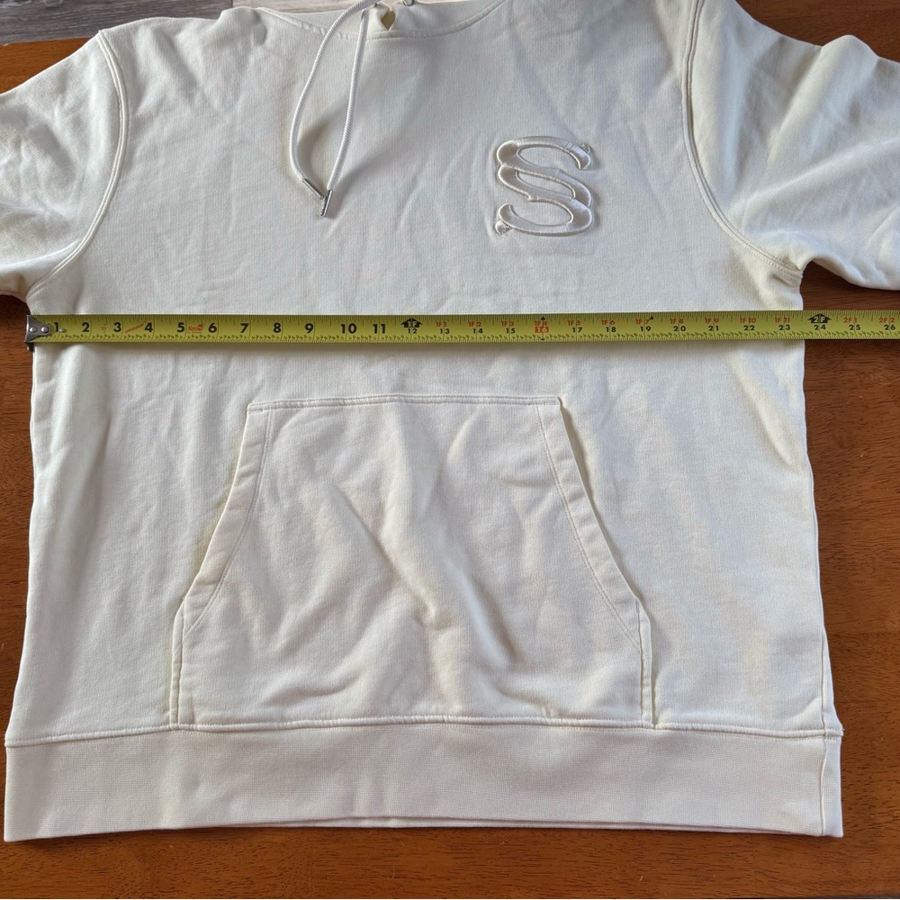 Sandro New Unisex Hoodie Light Yellow 100% Cotton SS embroidered Size XXL - Picture 11 of 14